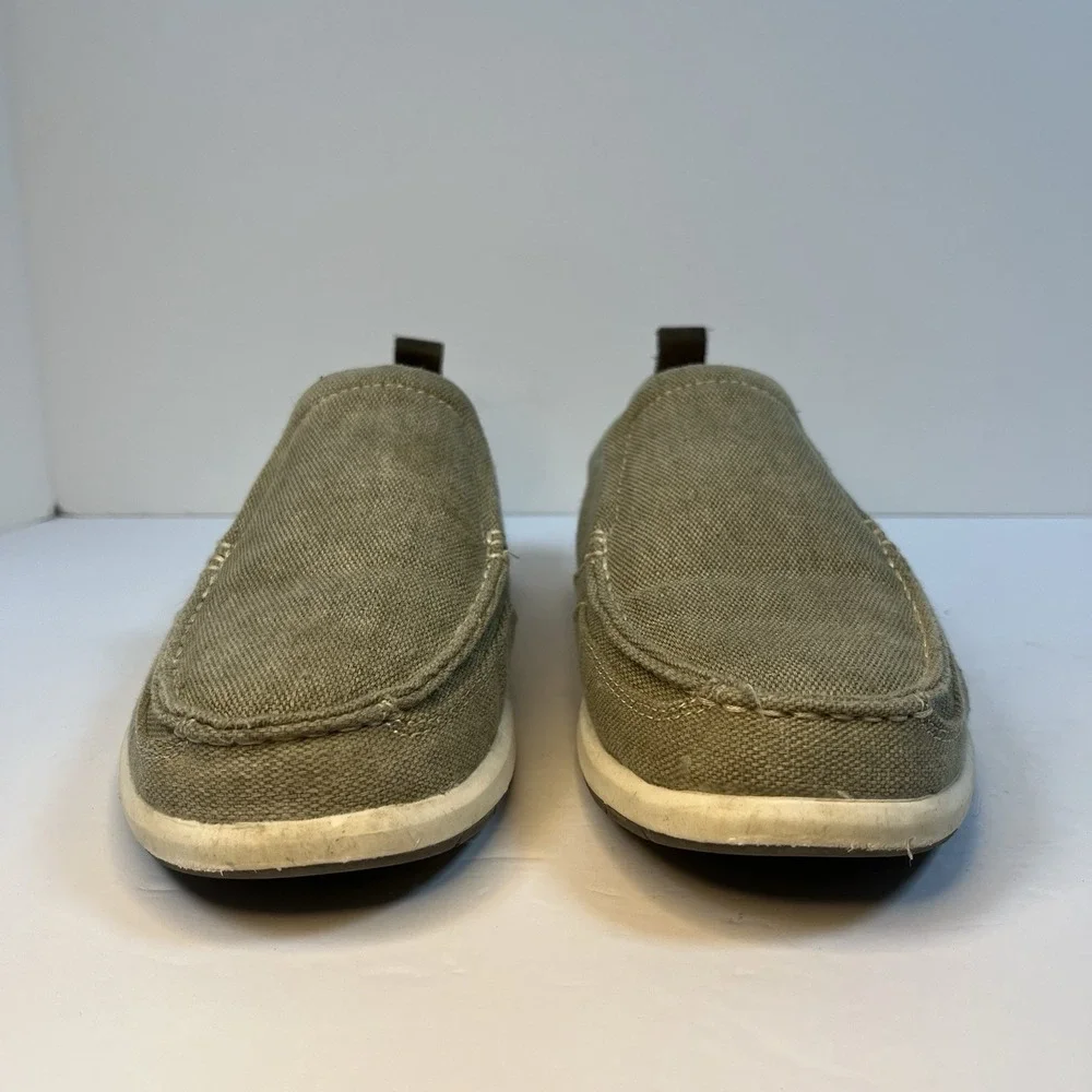 Margaritaville Marina Boat Shoes Loafers Slip‎ On Casual Canvas Green Mens 8.5